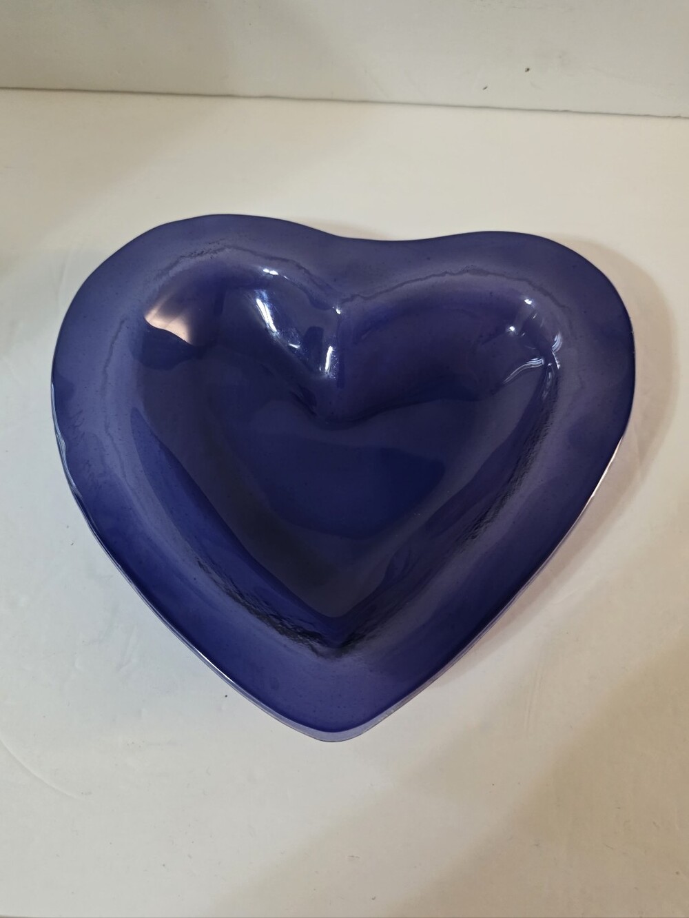 Vintage Annie Glass Art Glass Heart Trinket Dish 1997